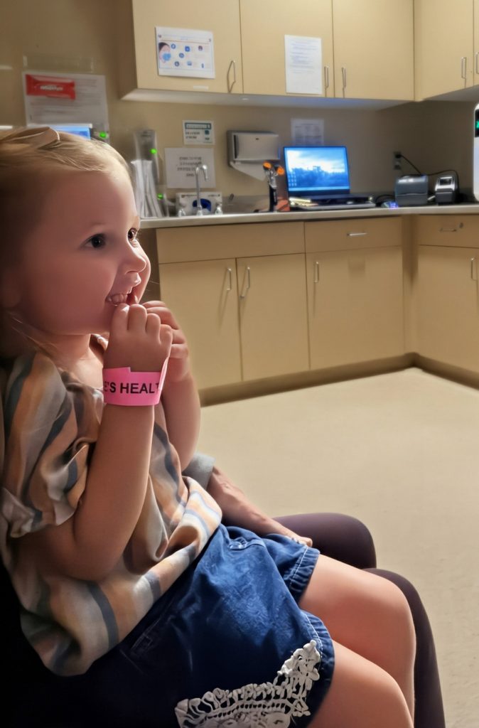 A three-year-old getting ready to become a big sister. Preparing a Toddler for a New Sibling